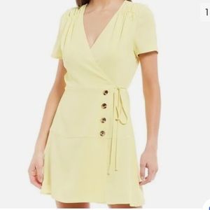 Gianni Bini Chiffon Mini Dress Yellow Size 0
